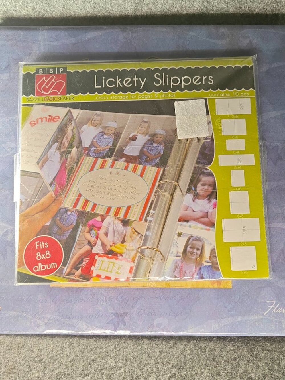 Bazzill Lickety Slippers 8x8 Album Storage Pages 10‑Pack Scrapbook NEW